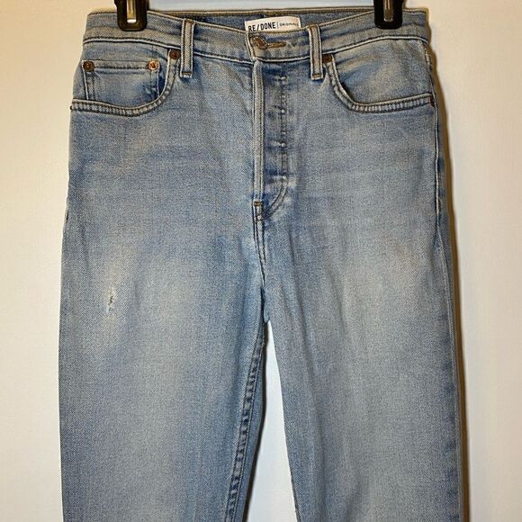 RE/DONE High Rise Ankle Crop Jeans Retro Indigo Women’s Size 26 - Picture 3 of 9